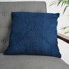 Hand-Woven Blue Boho Moroccan Decorative Throw Pillow - 17" x 17.5"